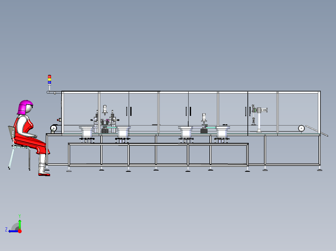 四极碳刷自动组装机右视图