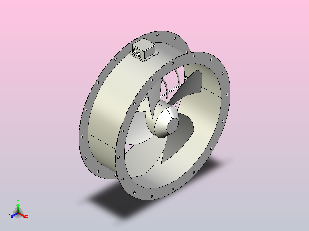 YAR560[YAR560-4A(E)]管道风机正等轴测图