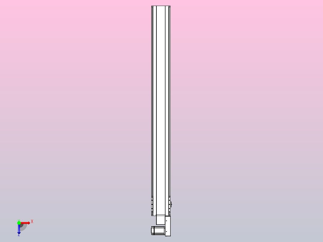 皮带直线轴半封闭可选导轨TPA-HNB-175D-140-L1650-MR-Y-P75-N3俯视图
