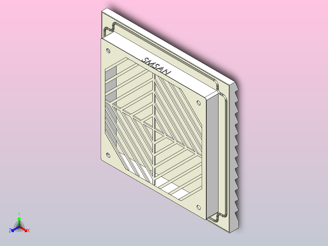 FKL6622机柜风扇及过滤器[FKL6622.300].step主视图