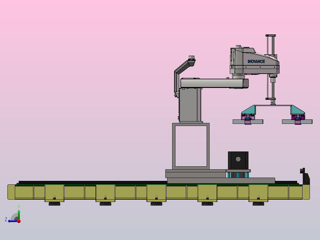 自动化四轴地轨右视图