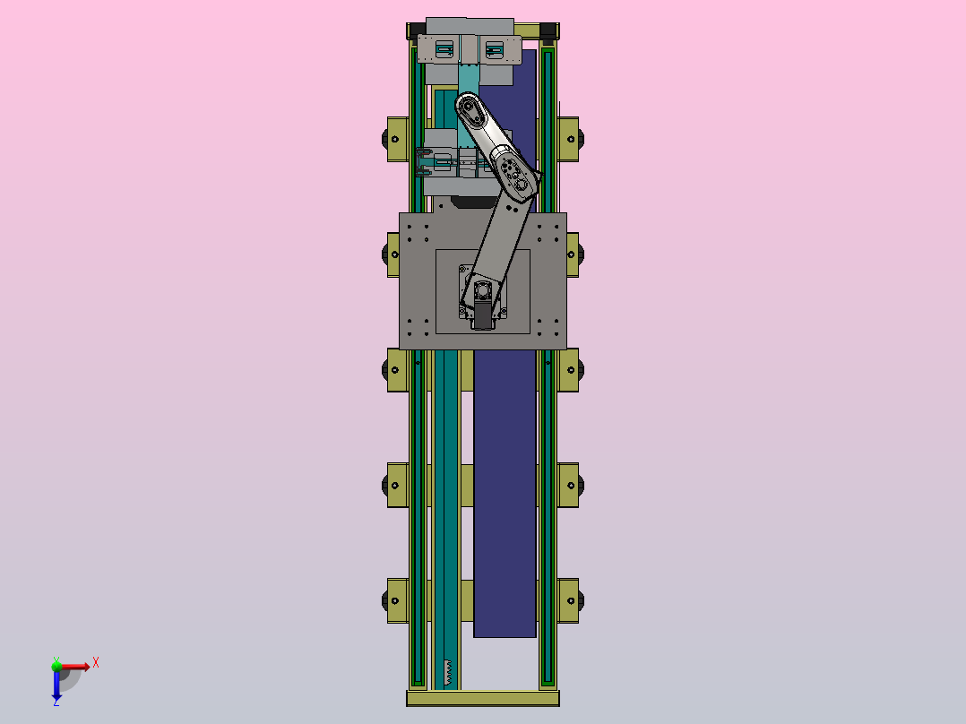 自动化四轴地轨俯视图