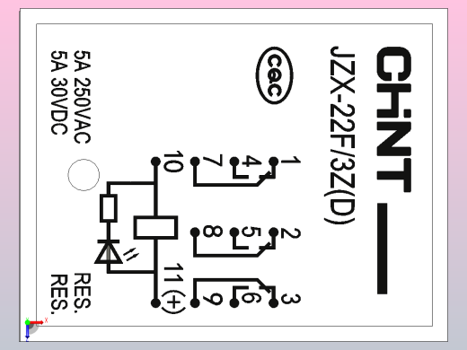 JZX-22F_3Z1小型电磁继电器三维模型202203俯视缩略图