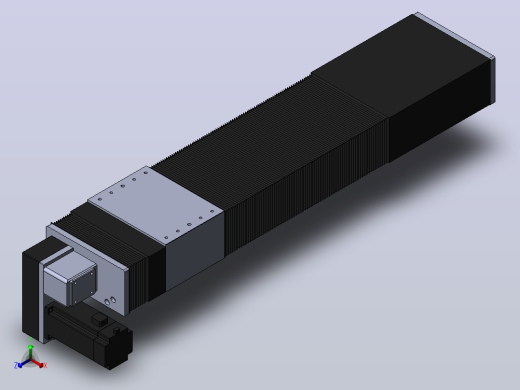 直线模组DMBF135-RDCR（电机右下折）[DMBF135-L45S500-DT400-A2U-RDCR]正等轴测缩略图