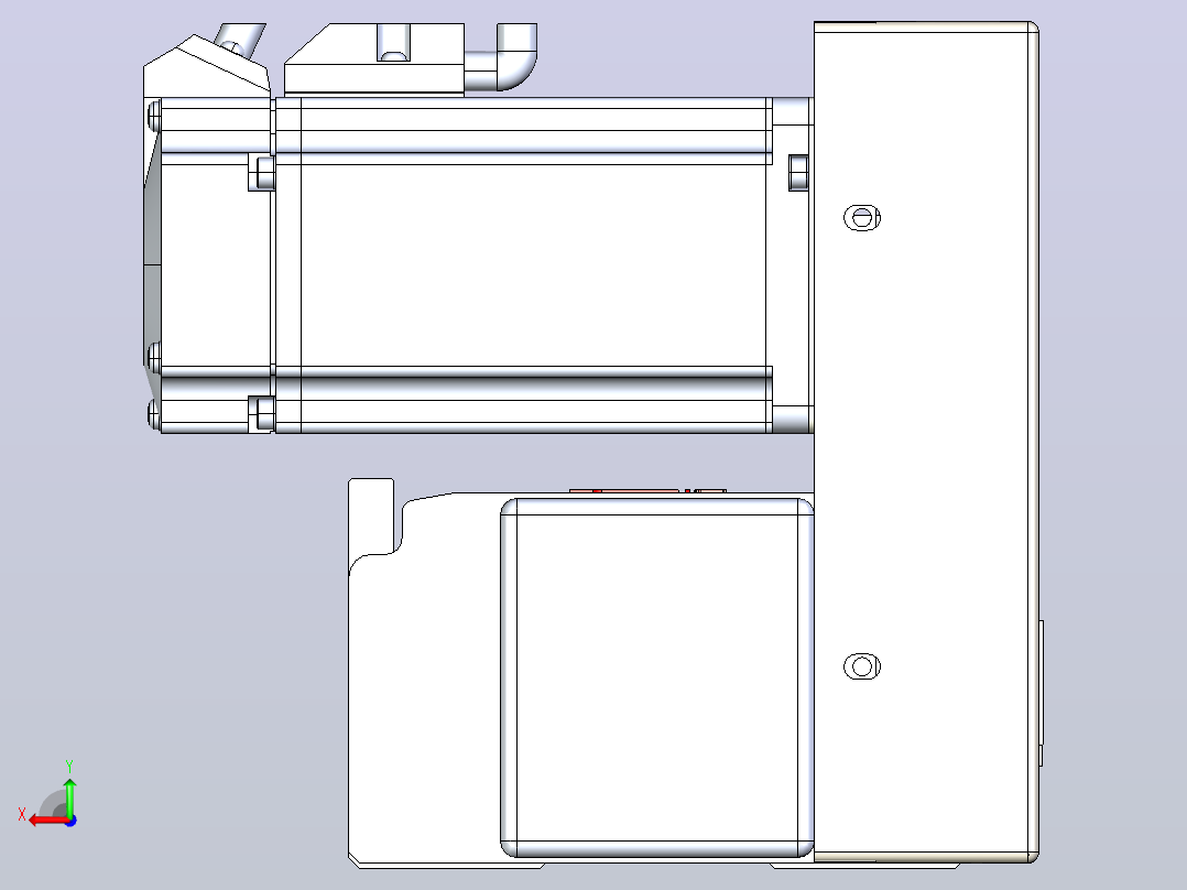 皮带直线轴半封闭可选导轨TPA-HNB-110D-90-L1750-RU-Y-P40-N3后视图