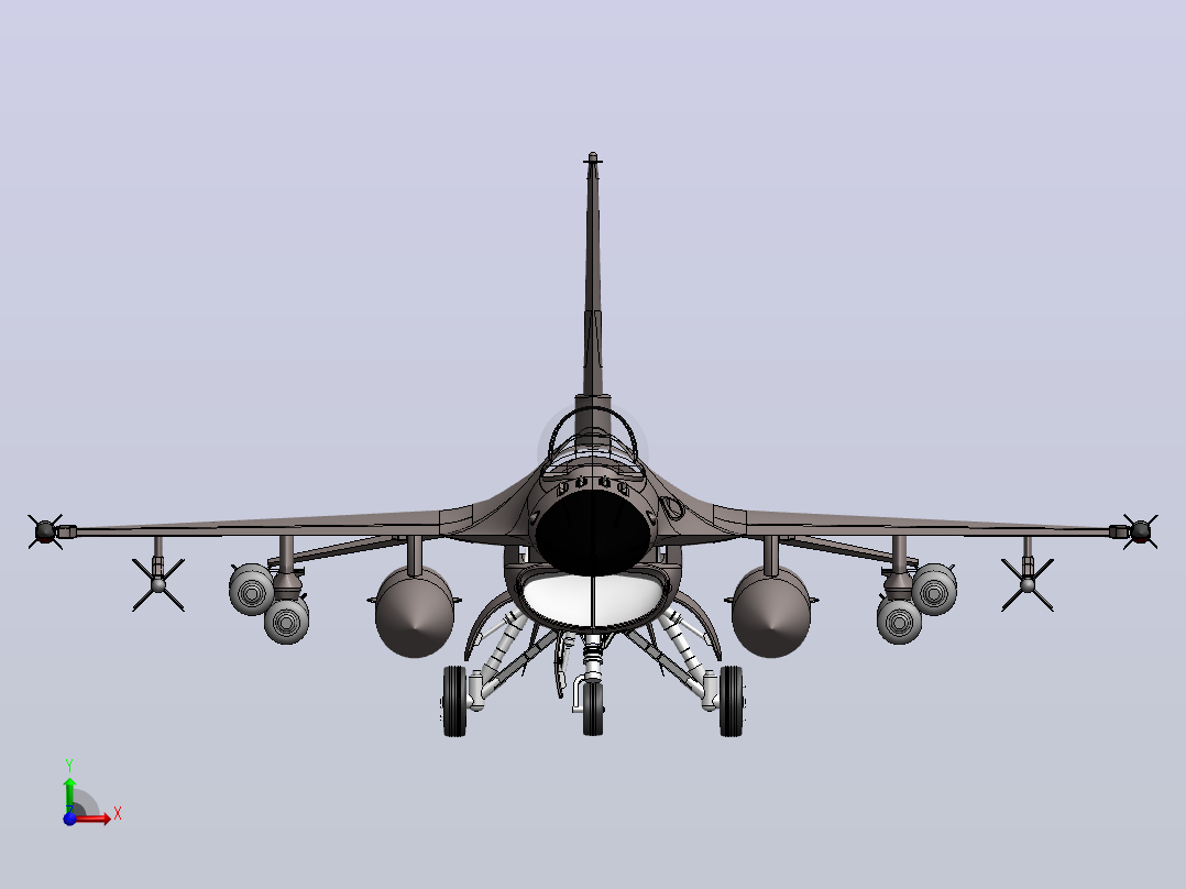 F-16战隼式战斗机前视图