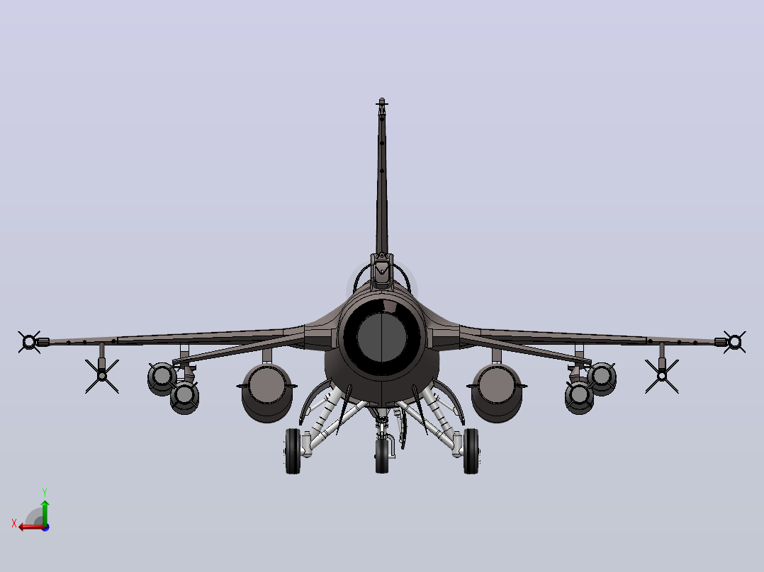 F-16战隼式战斗机后视图