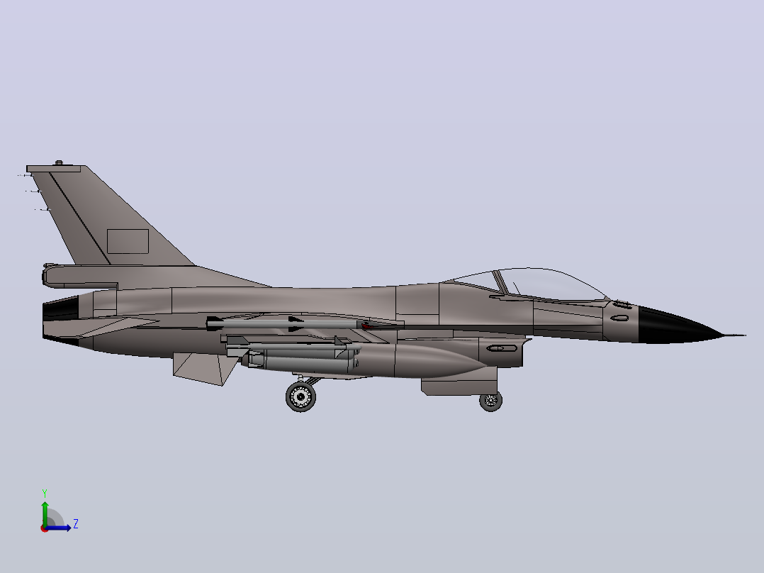 F-16战隼式战斗机左视图