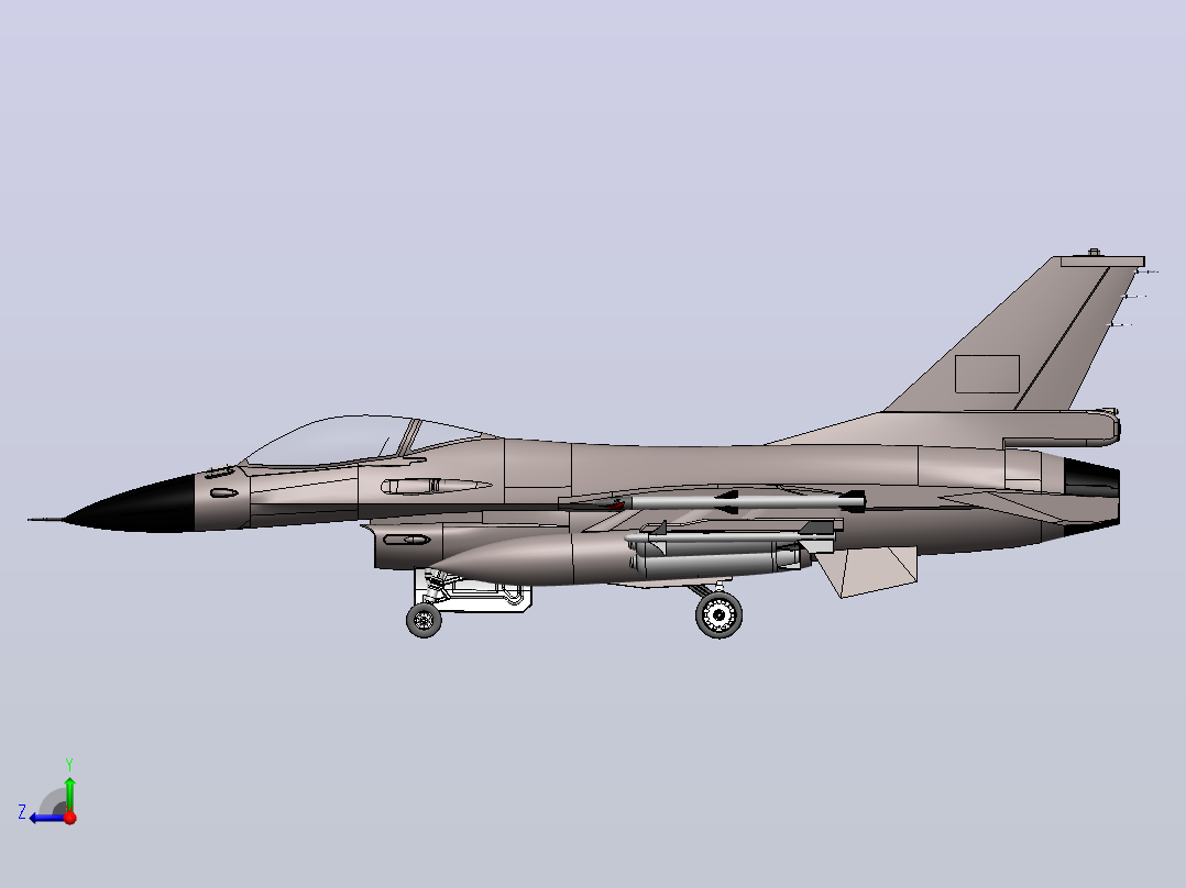 F-16战隼式战斗机右视图