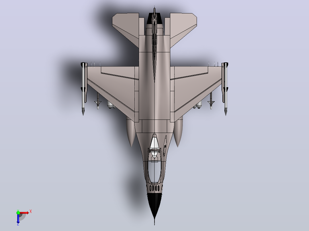 F-16战隼式战斗机俯视图
