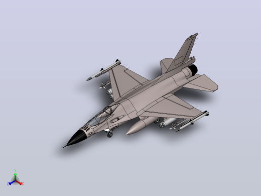 F-16战隼式战斗机正等轴测缩略图