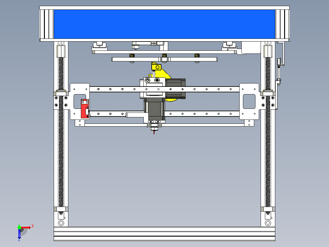 小型3D打印机模型俯视图