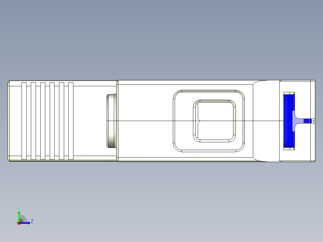 NXU-ⅡG 1P电涌保护器三维模型202203左视图