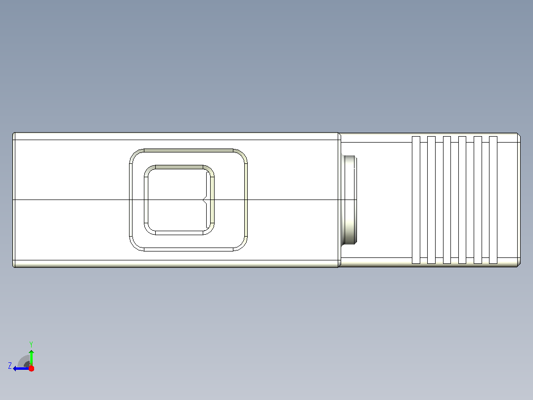 NXU-ⅡG 1P电涌保护器三维模型202203右视图