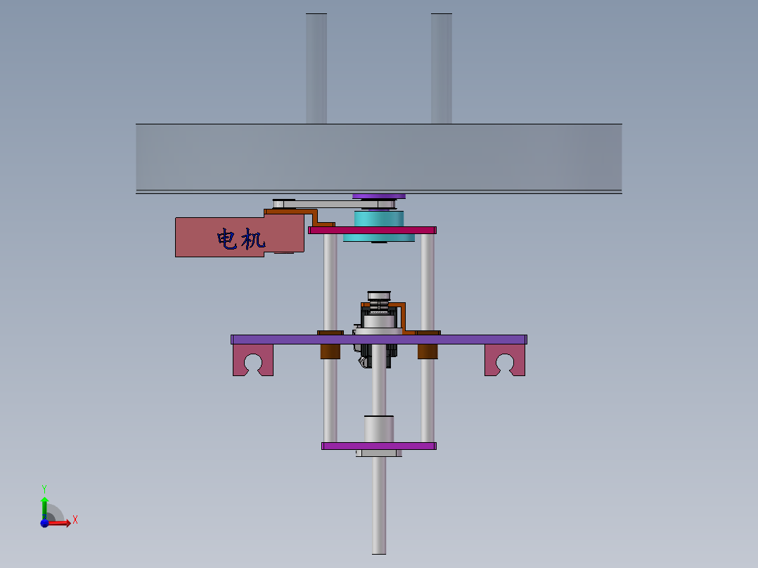 可升降转盘结构sw18可编辑前视图