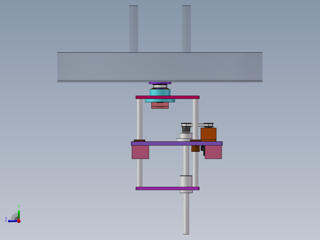可升降转盘结构sw18可编辑右视图