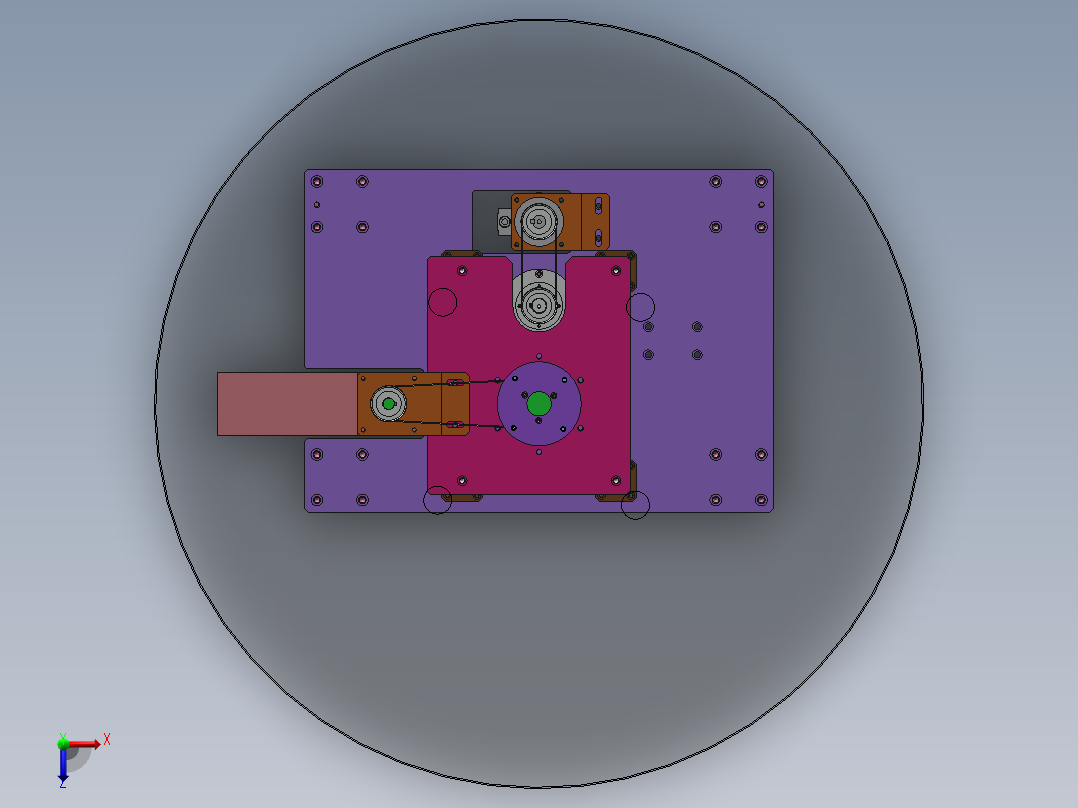 可升降转盘结构sw18可编辑俯视图
