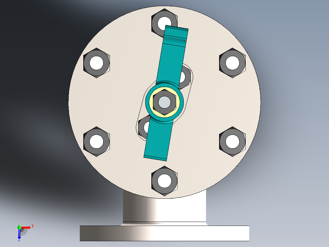 solidworks 给水止回阀俯视图