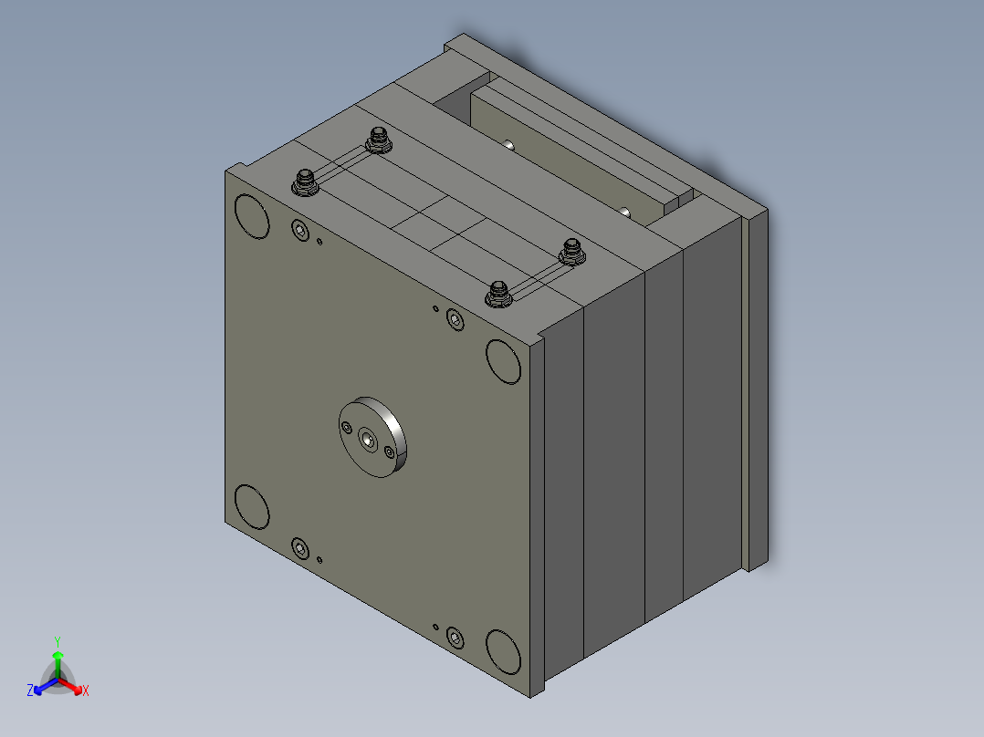 注射器塞杆注塑模正等轴测图