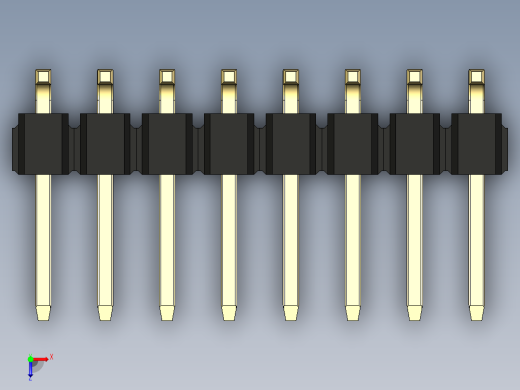 彩色公排针 100mil 2.54mm 系列-DS1022_black_16p_100mil_TypeSMT_rev1.0俯视缩略图
