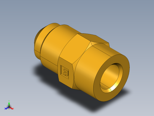 扩口式工业通用硬管接头Female Connector 46F-6-4正等轴测缩略图