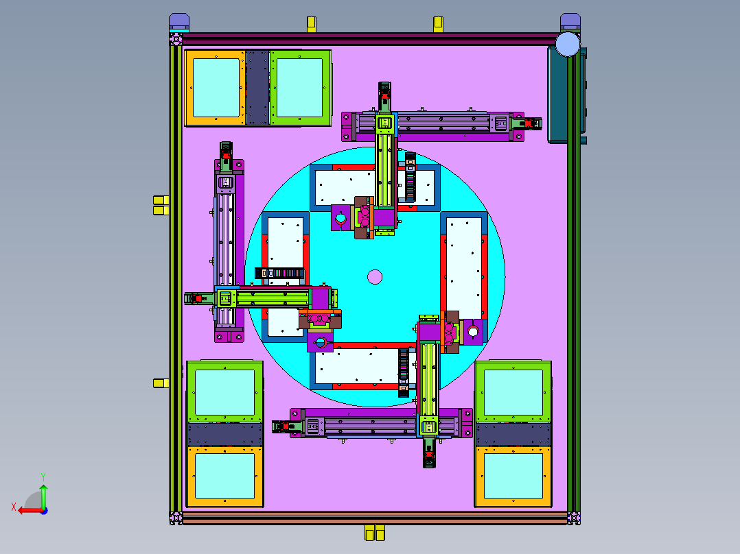 多轴转台式在线式自动打螺丝设备后视图