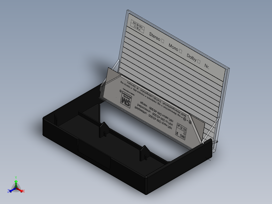 盒式录音带盒正等轴测图