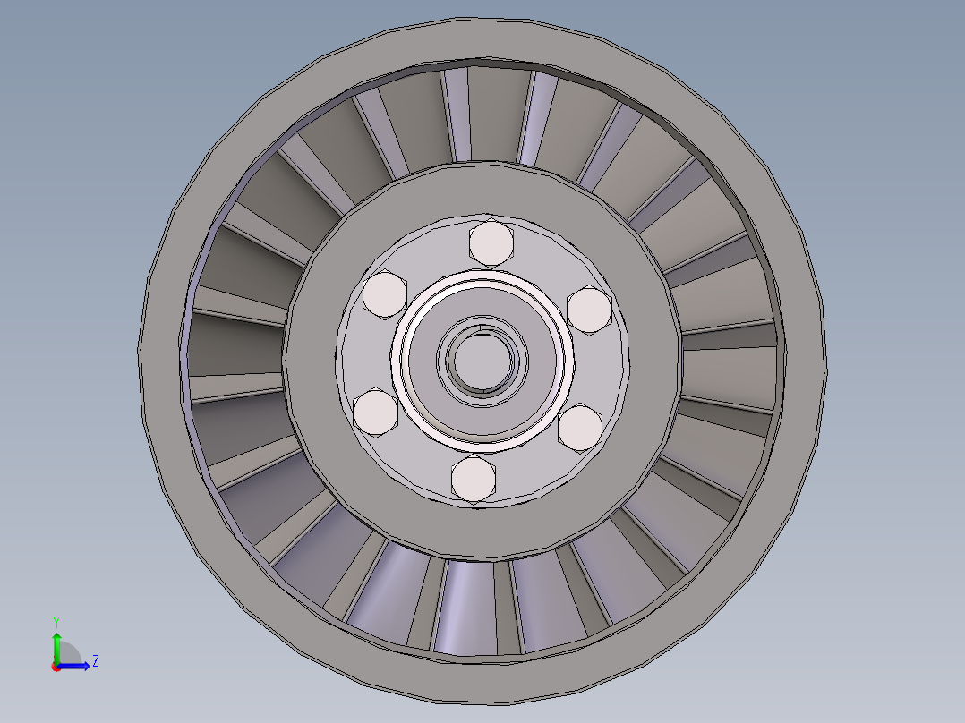 航空涡轮转子发动机机构左视图