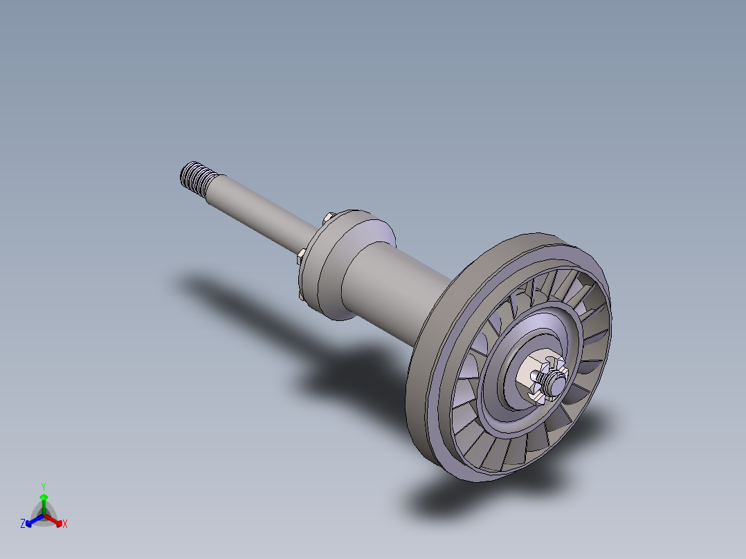 航空涡轮转子发动机机构正等轴测图