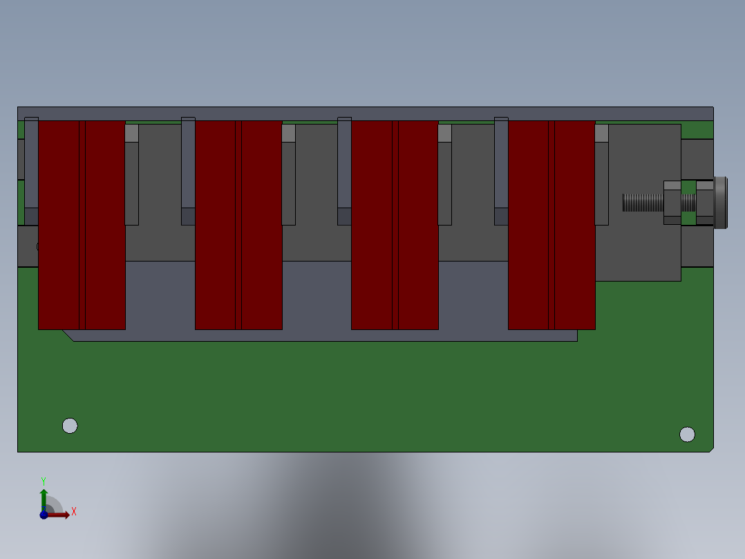顶升送料机构2（螺母定螺杆动）前视图