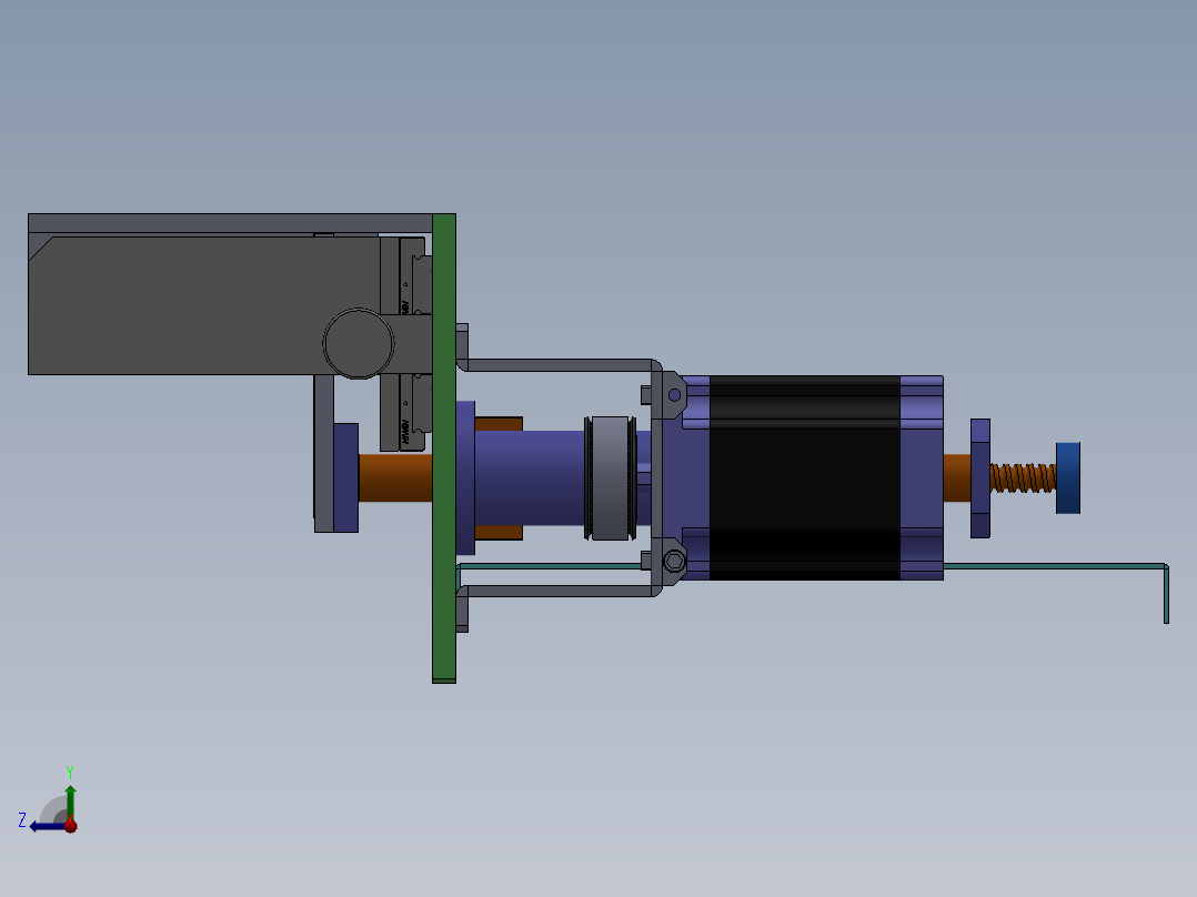 顶升送料机构2（螺母定螺杆动）右视图