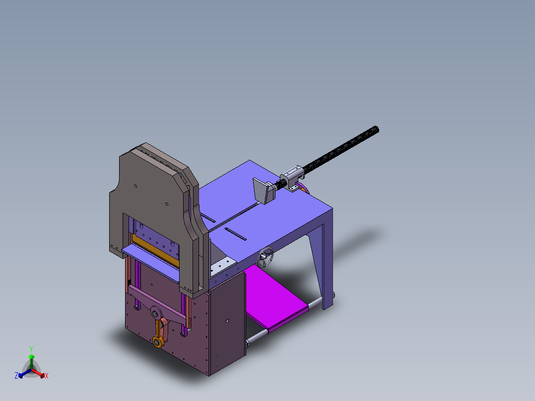 鞋厂层皮切片机正等轴测图