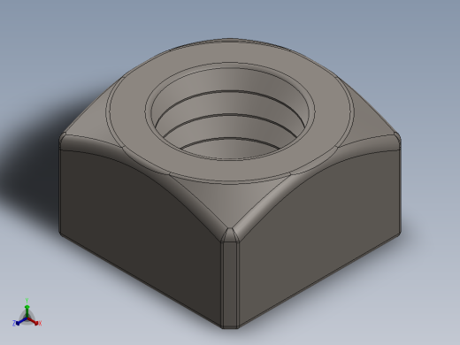 紧固件-Raw Steel SqNut 0.7500正等轴测缩略图