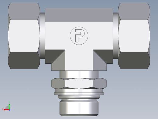 卡套式工业通用硬管接头EO_Adjustable_locknut_branch_tee_TEE18LMORCF后视缩略图