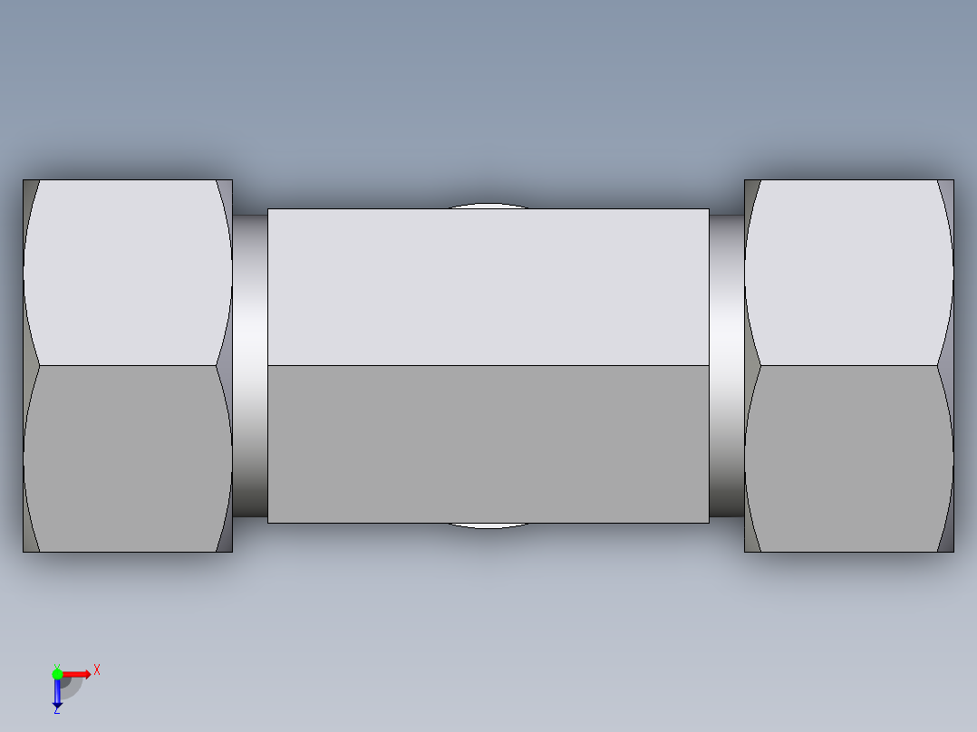 卡套式工业通用硬管接头EO_Adjustable_locknut_branch_tee_TEE18LMORCF俯视图