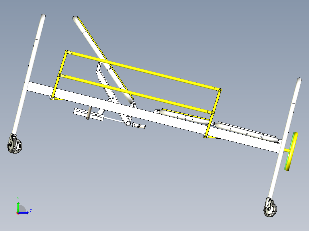 康复床模型图左视图