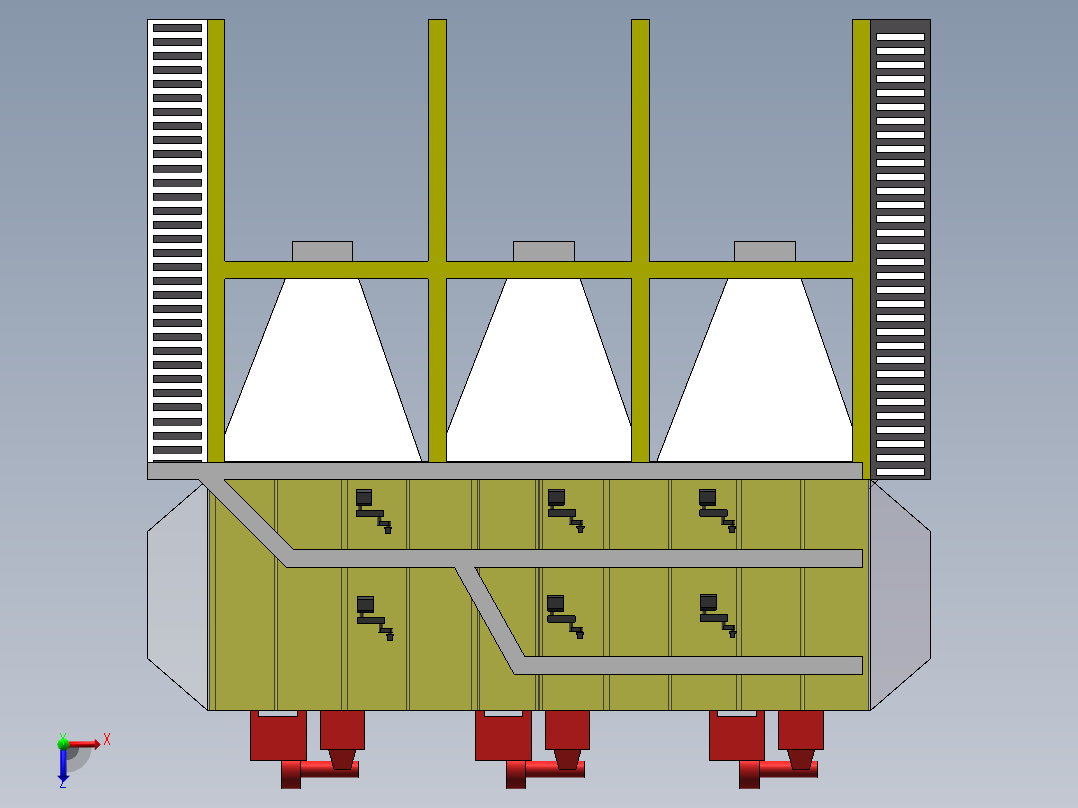 电除尘器模型俯视图