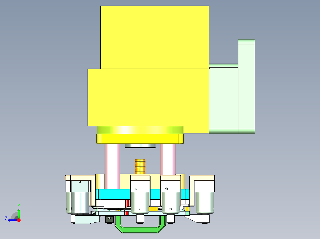 T100HA-A-CNC1笔记本CNC工装夹具三维模型-0423右视图
