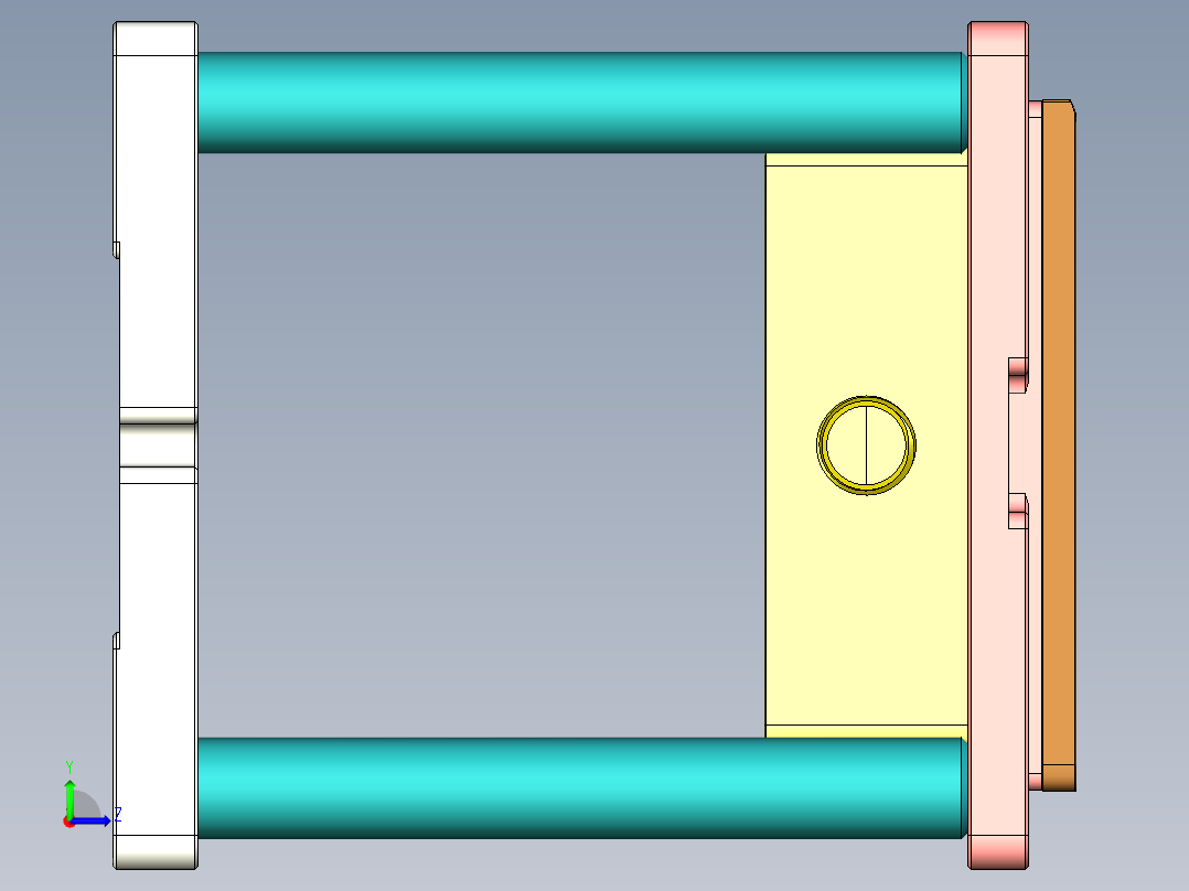 电脑外壳铣外观面治具左视图