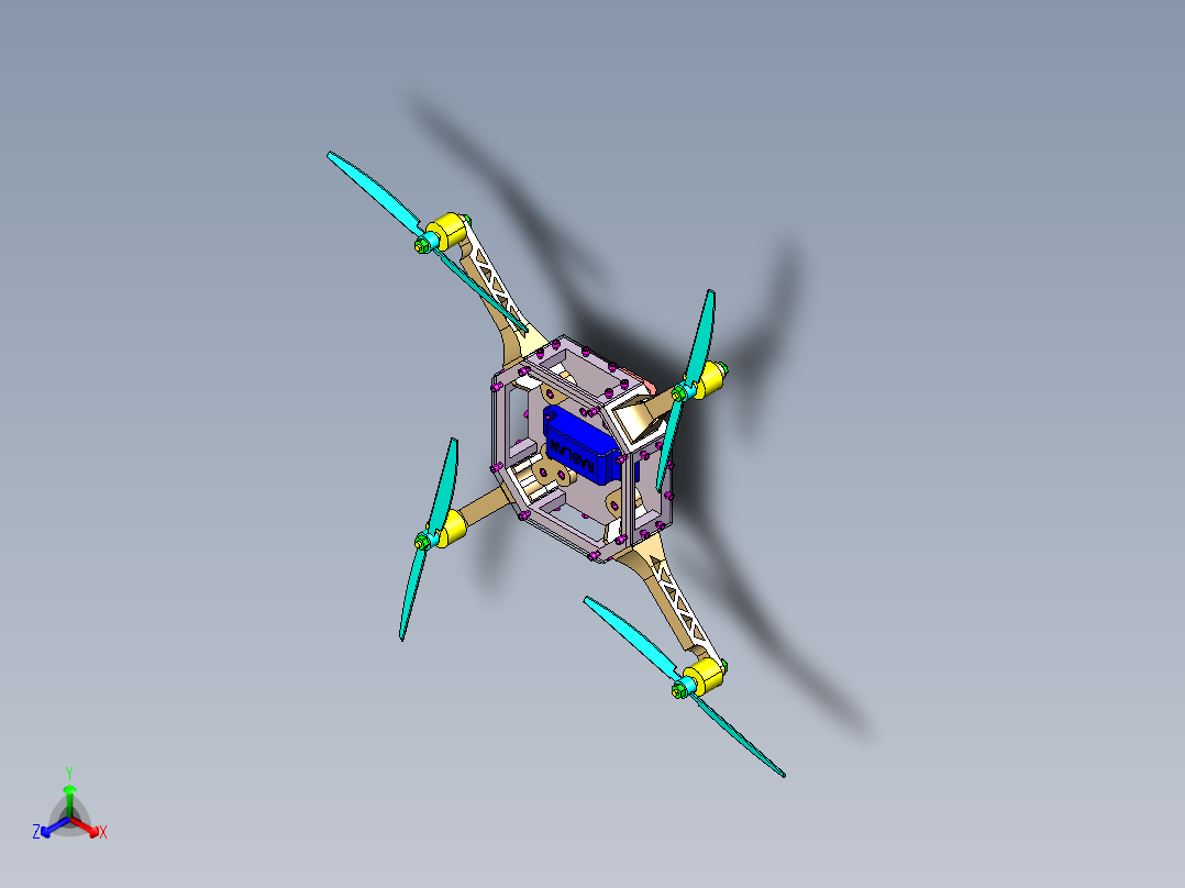 四轴飞行器正等轴测图
