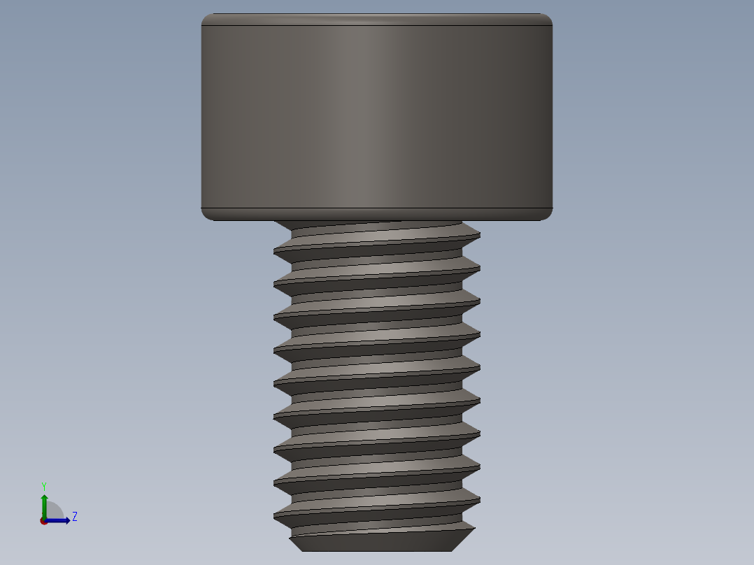 Screw_DIN_912_M5x8F_A2.SLDPRT公制内六角螺钉左视图