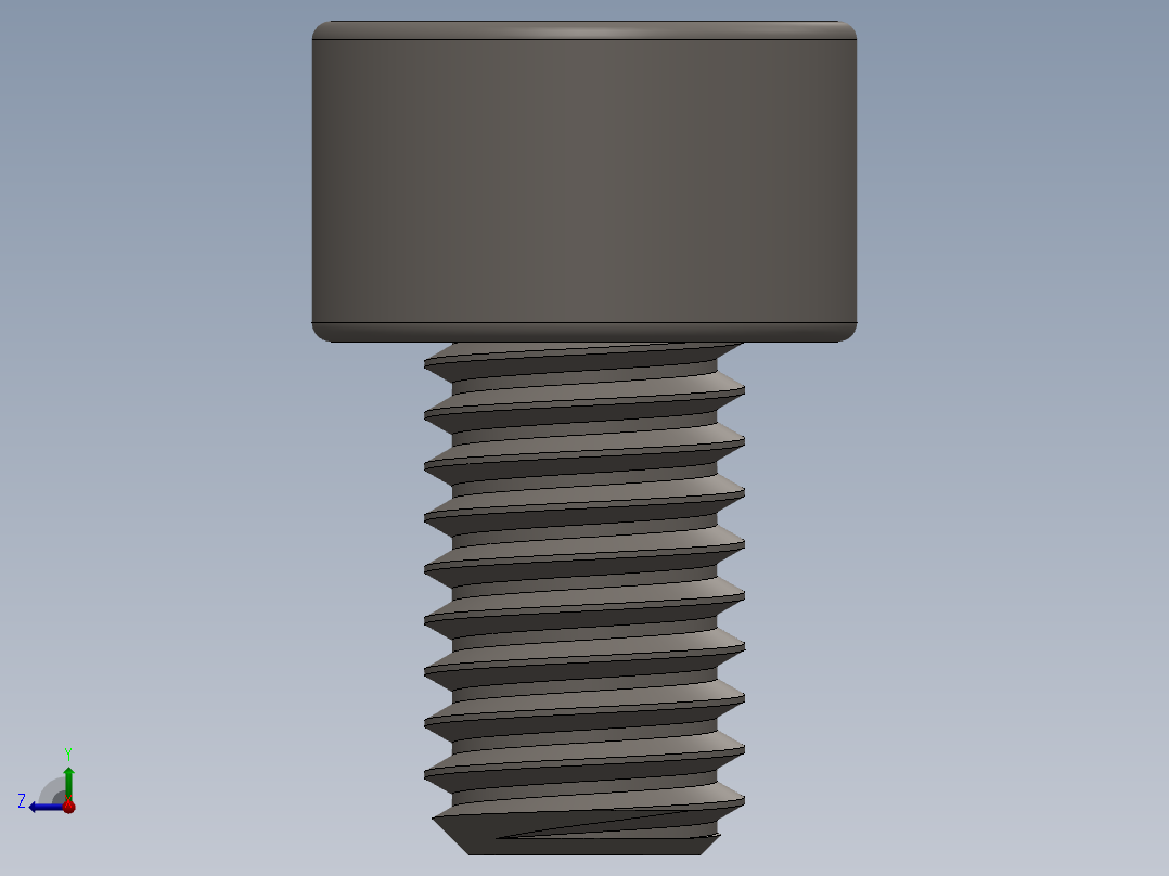 Screw_DIN_912_M5x8F_A2.SLDPRT公制内六角螺钉右视图
