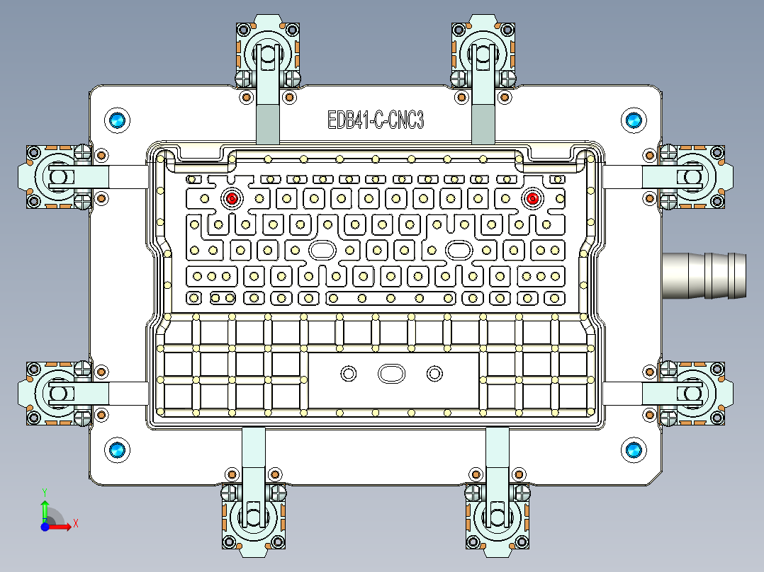 EDB41-C笔记本CNC工装夹具三维模型-CNC3-191113前视图