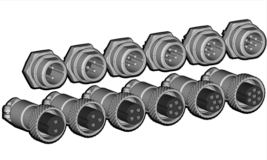 GX12 航空连接器 2、3、4、5、6 和 7 针缩略图