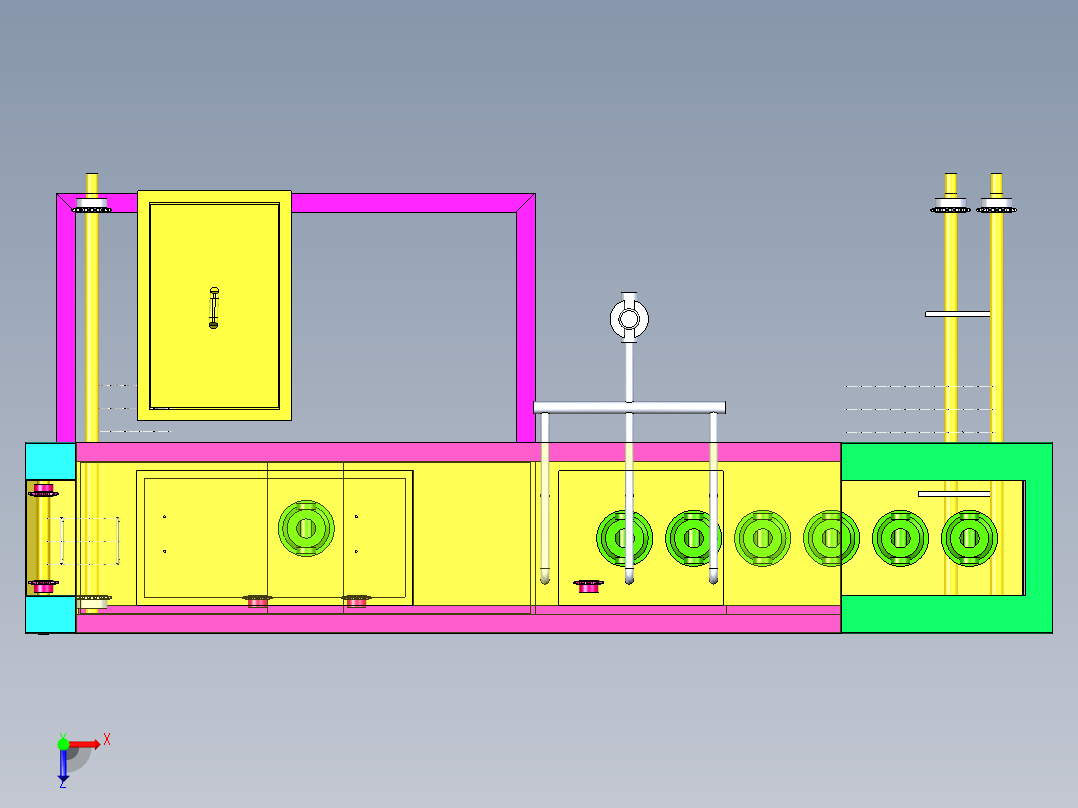 工业自动冲洗设备俯视图