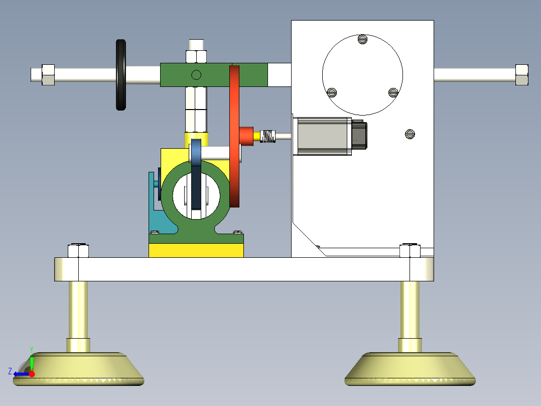 基于柔性铰链的摩擦试验机右视图