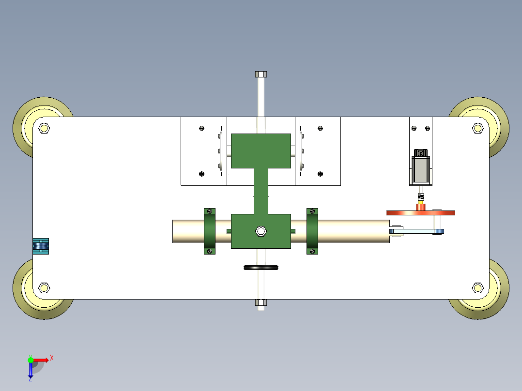 基于柔性铰链的摩擦试验机俯视图