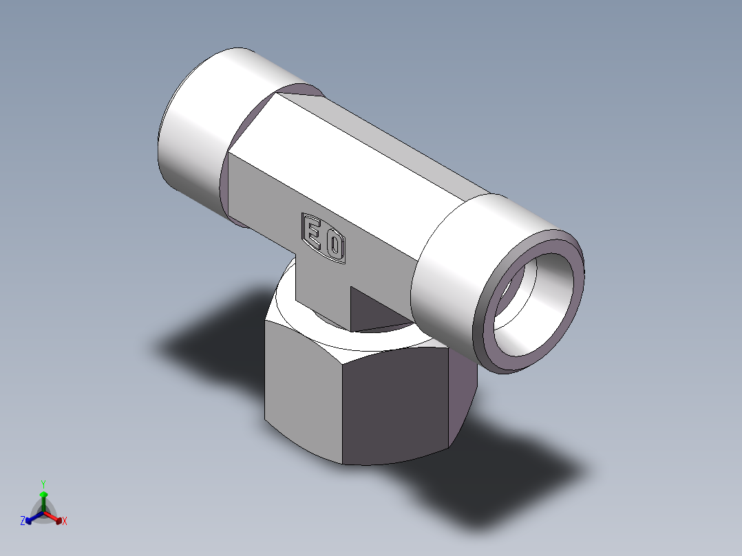BC+BD 三通组合接头、BD-20正等轴测图
