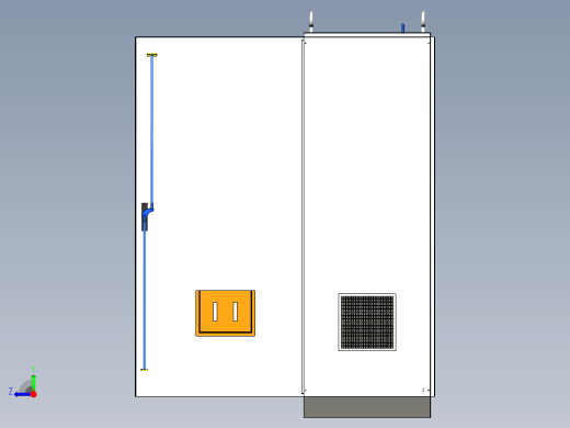 三柜组装变频器控制柜三维模型右视缩略图