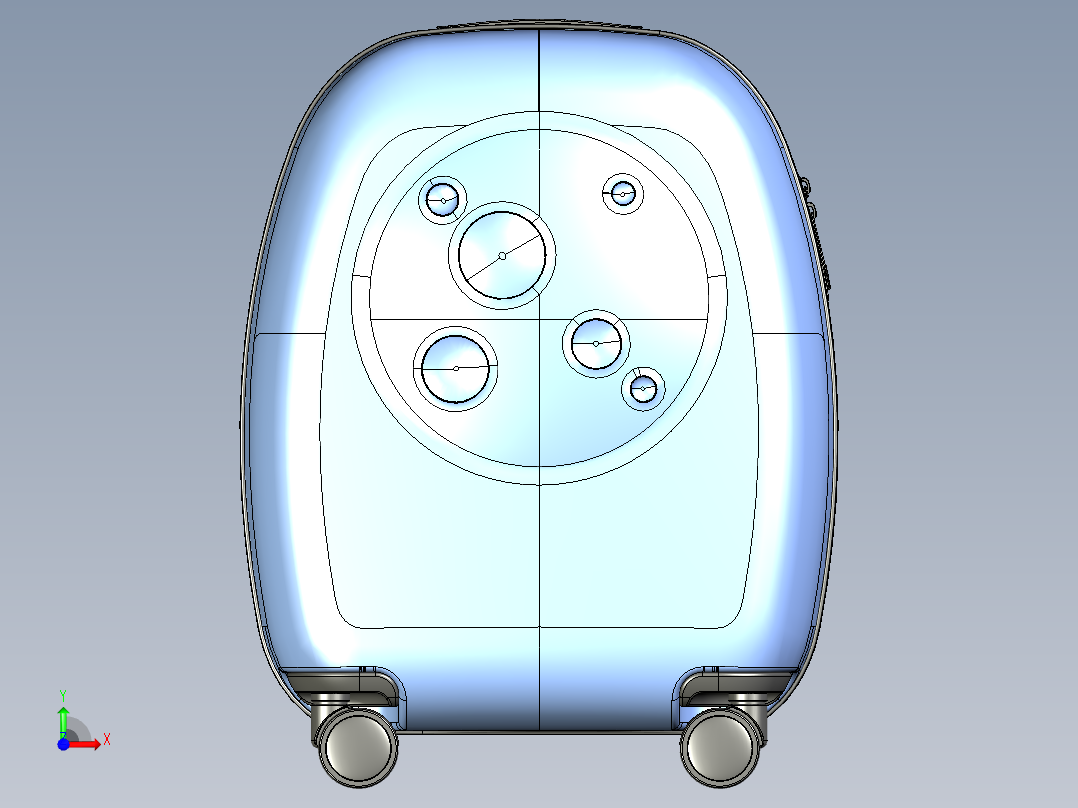 月球系列儿童拉杆箱前视图